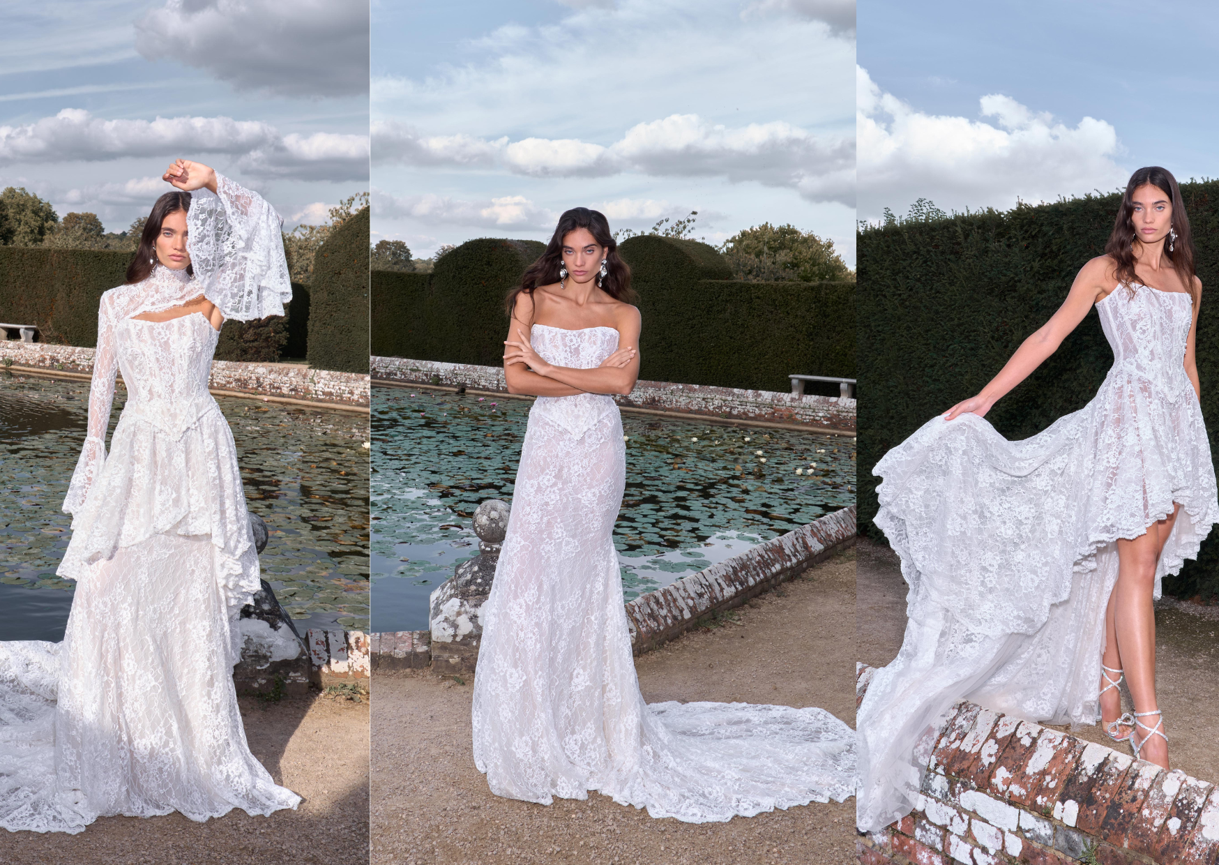 wedding dress that changes from long to short Short wedding dress with exposed boning and overskirt