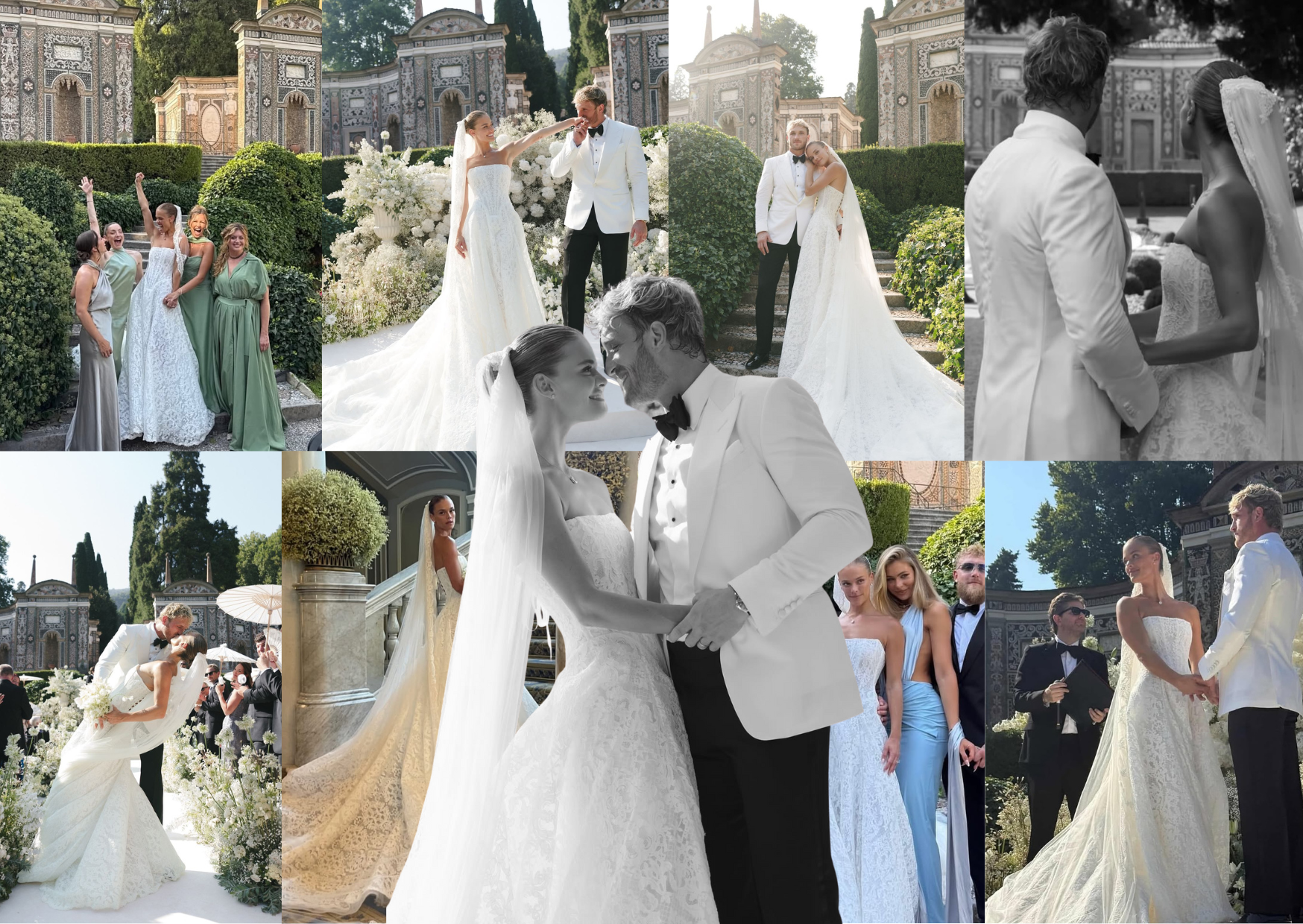 Top Model Nina Agdal Wears Two Custom Galia Lahav Gowns for Her Lake Como Wedding