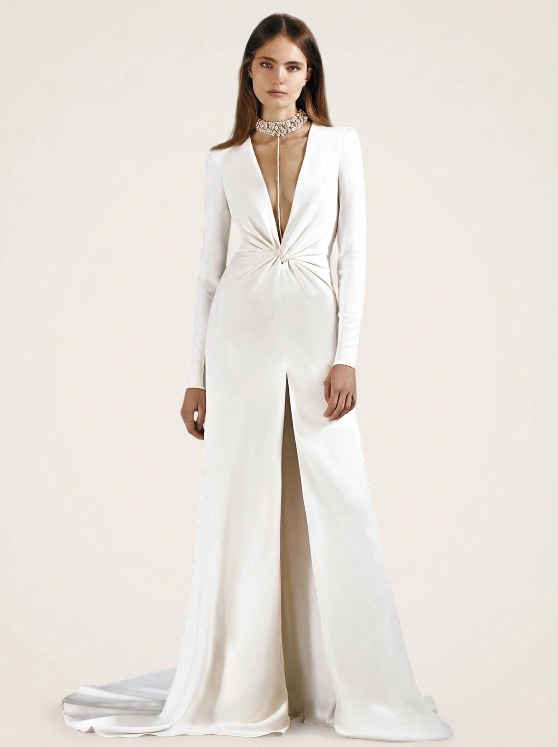 Jasmine | Long Sleeve V Neck Reception Dress 44 Jasmine | Long Sleeve V Neck Reception Dress 44
