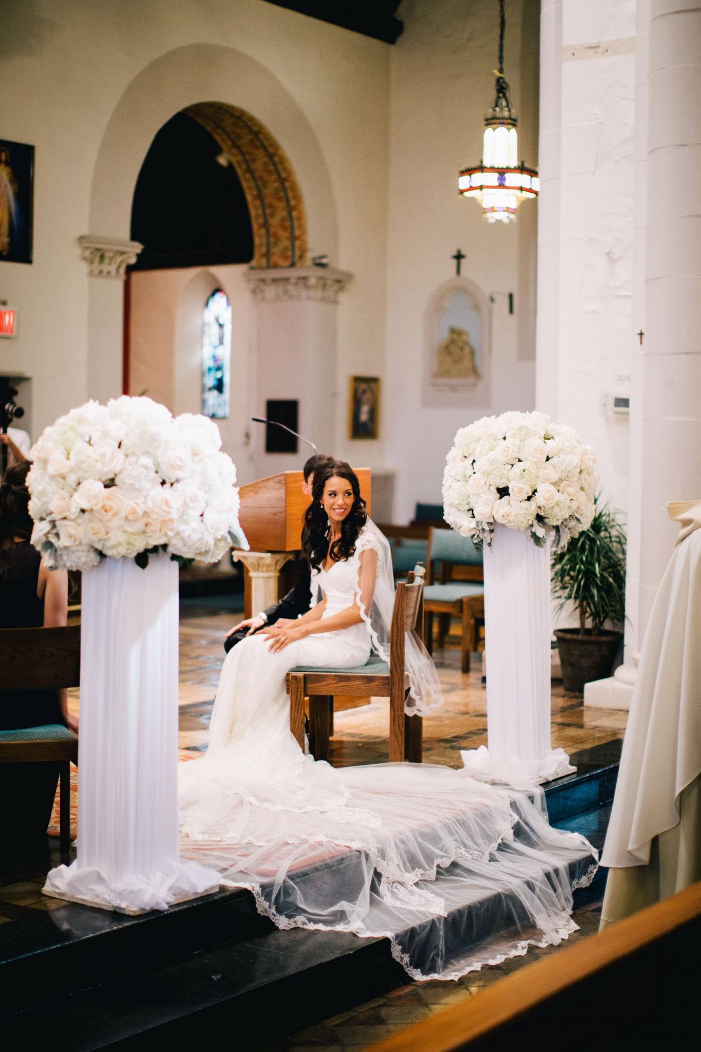 GL Bride Of the week Jennifer wearing the Fiona in the chrurch