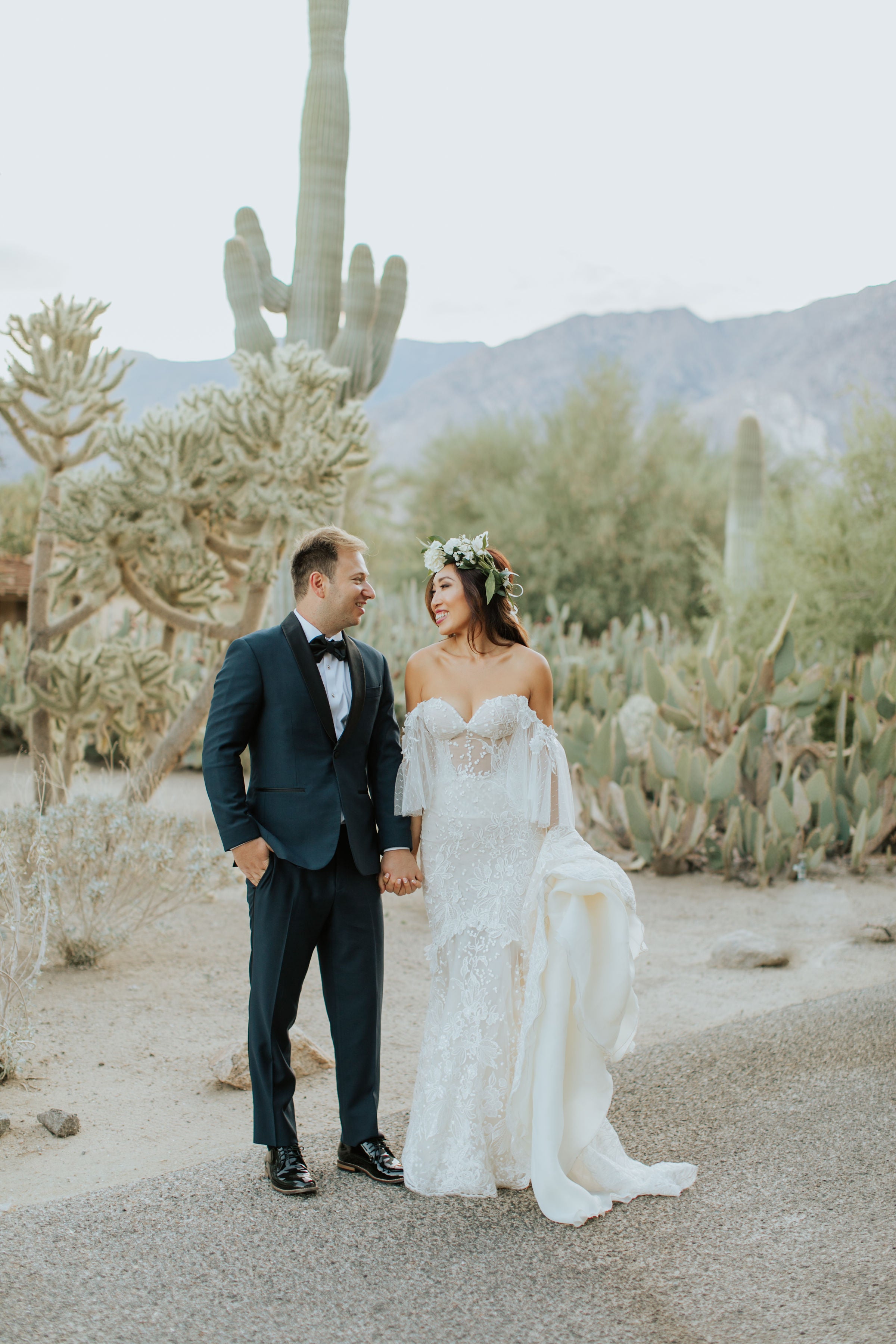 GL Bride Cassey Ho wearing the Lidya with her husband