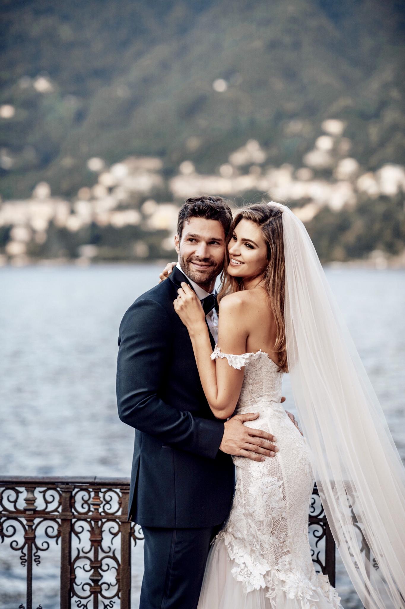 GL Bride Natalie in our Tony gown with her groom