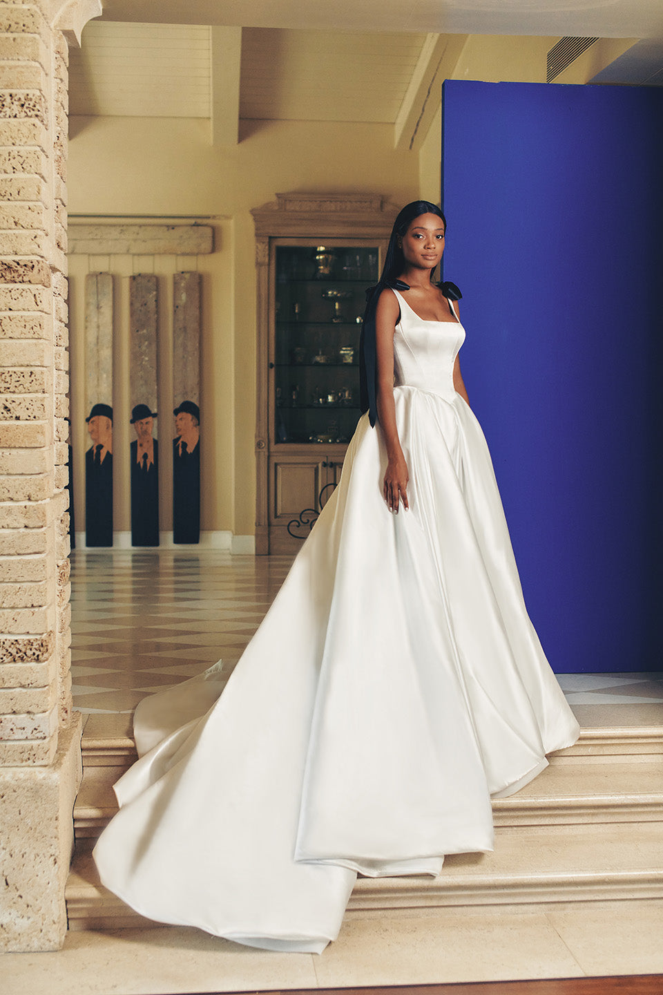 Dove Square Neckline Satin Princess Wedding Dress