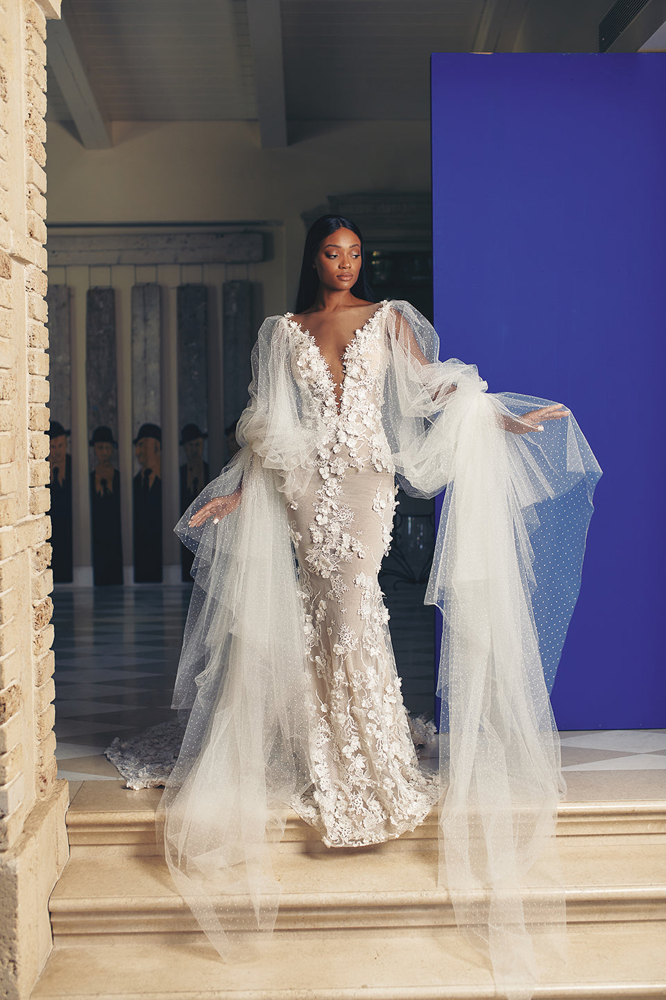 Fleur | Embellished Tulle Long Sleeved Mermaid Dress Fleur | Embellished Tulle Long Sleeved Mermaid Dress