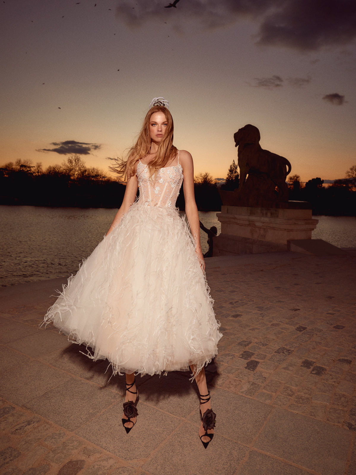 a line midi wedding dress Letitia Color:Army green A Line Wedding Dresses open back lace-wedding-dresses
