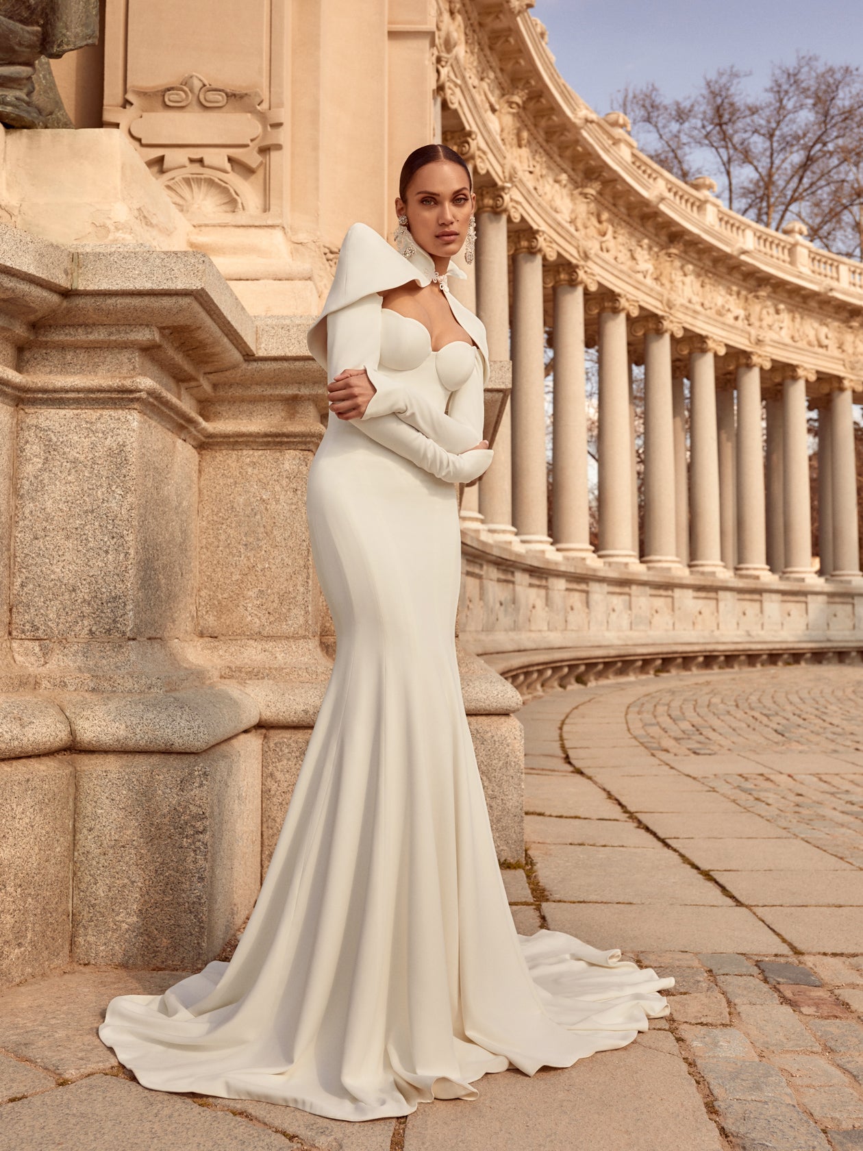 Paloma Dramatic Sweetheart Neckline Mermaid Corset Wedding Dress - Main Image