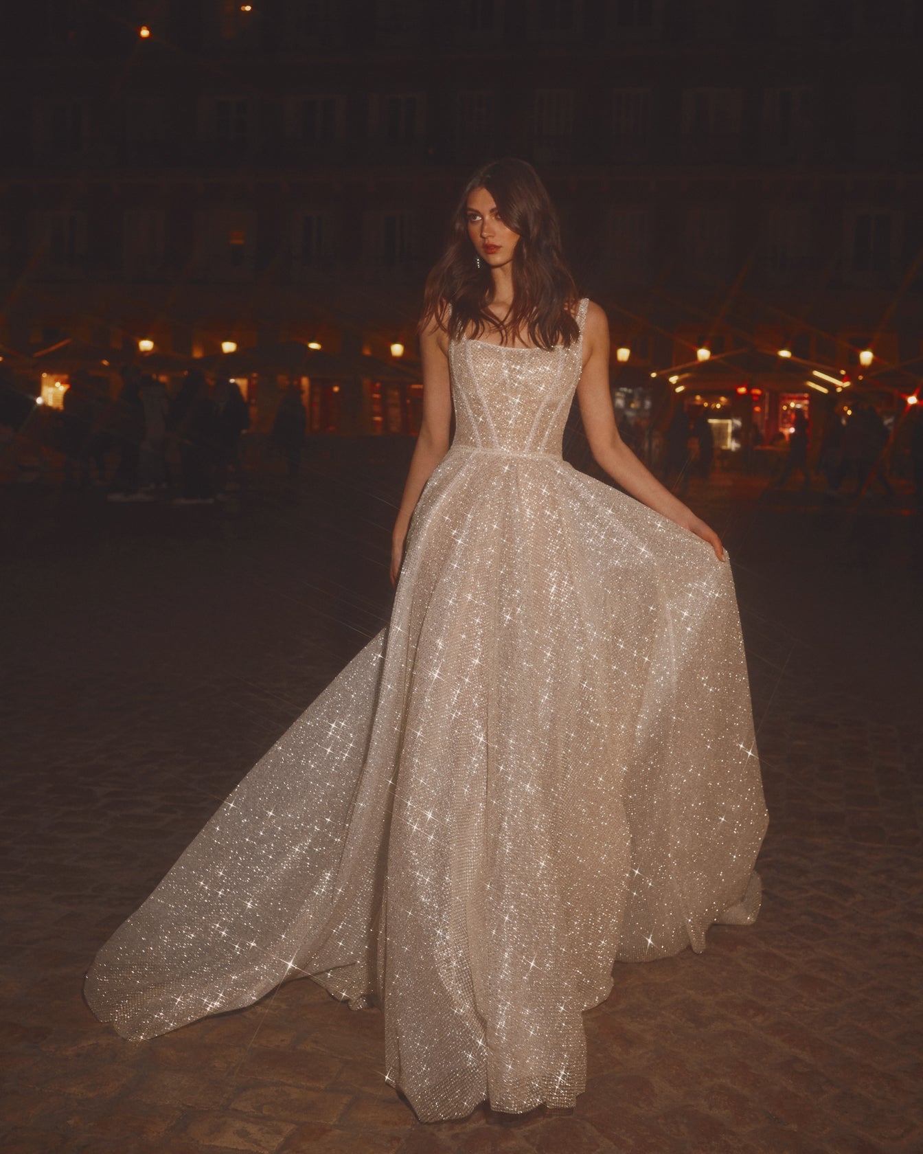 Gigi Sparkly A line Wedding Dress