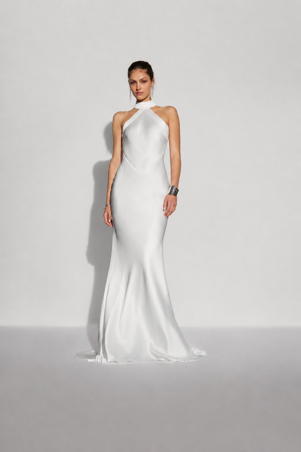 Maddie | Halter Neck Low Back Reception Gown