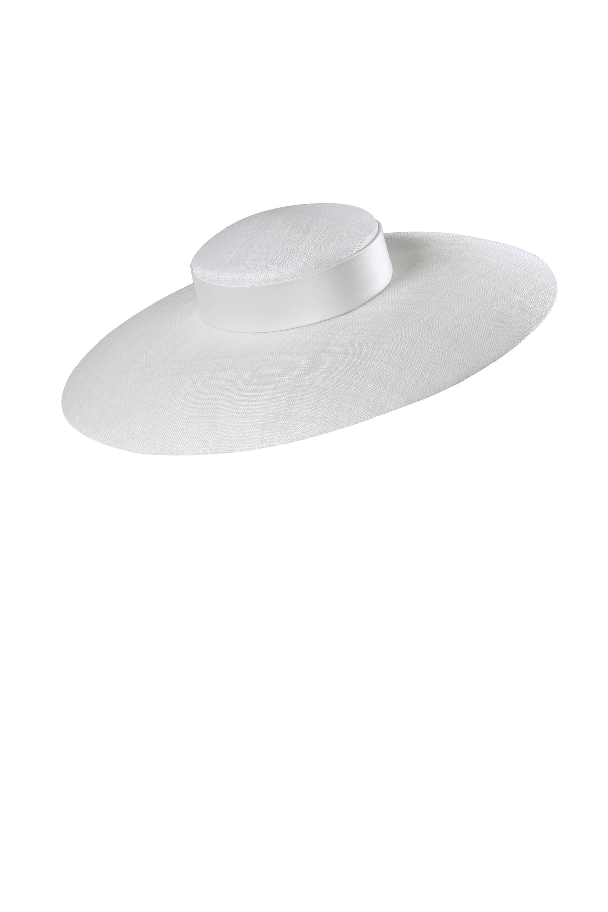 White wide-brimmed hat on a white background