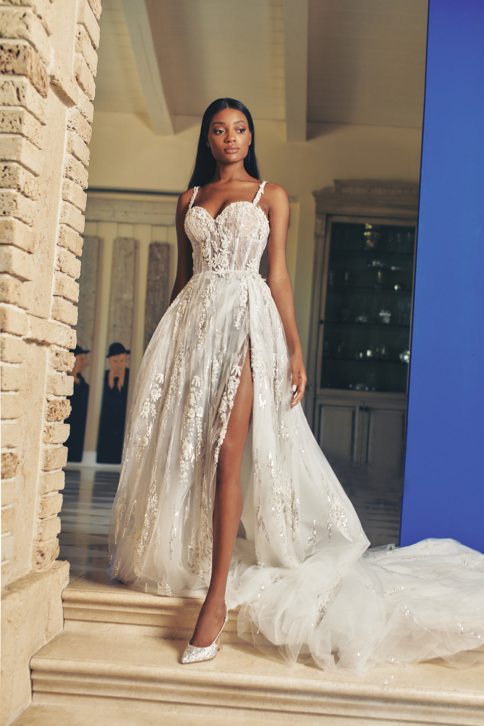 Lace Lady Loop Gown Phase Eight Mariana Pleated Wedding Dress, Pearl