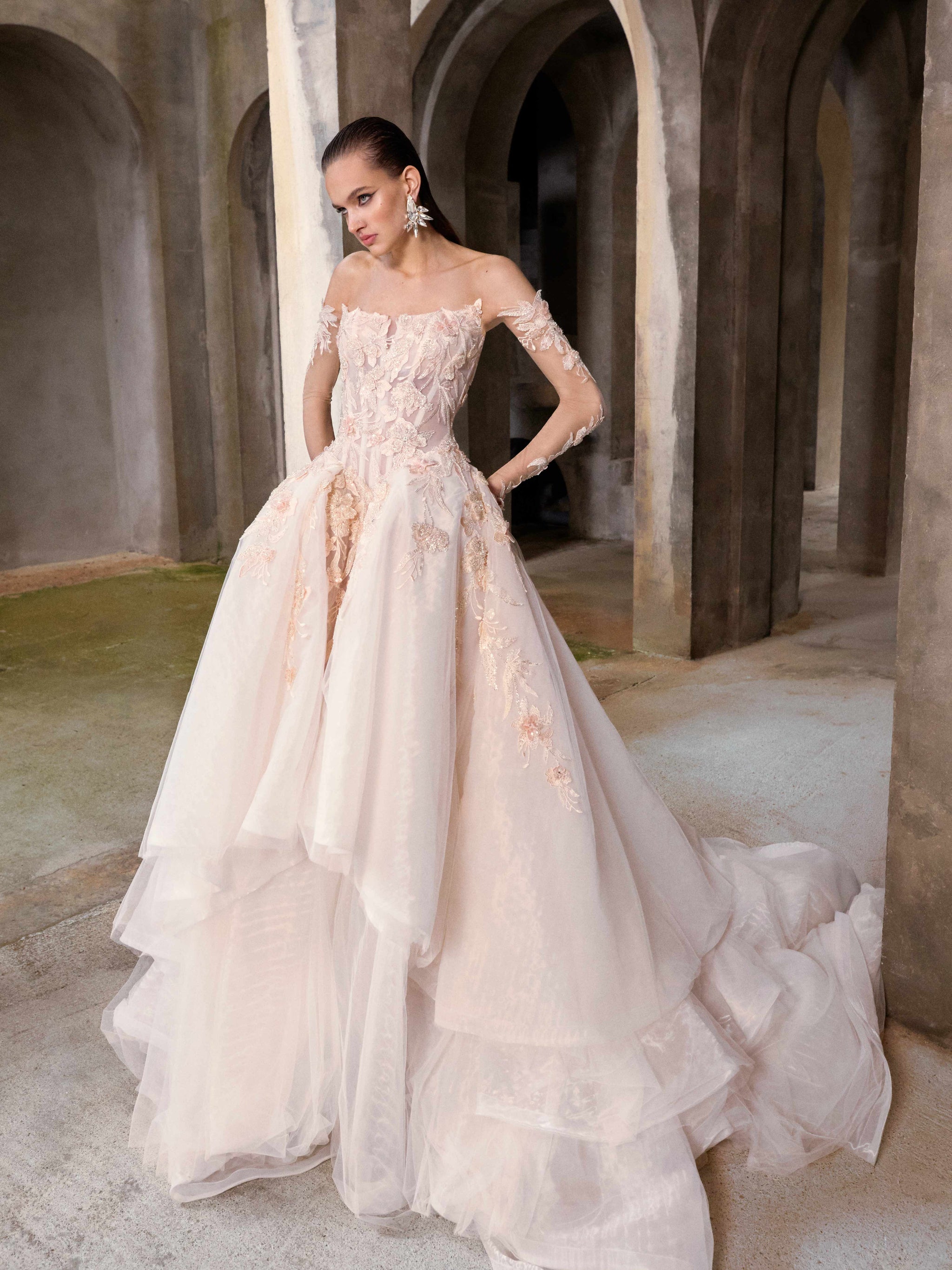 Venezia | Blush Pink Tulle Ball Gown