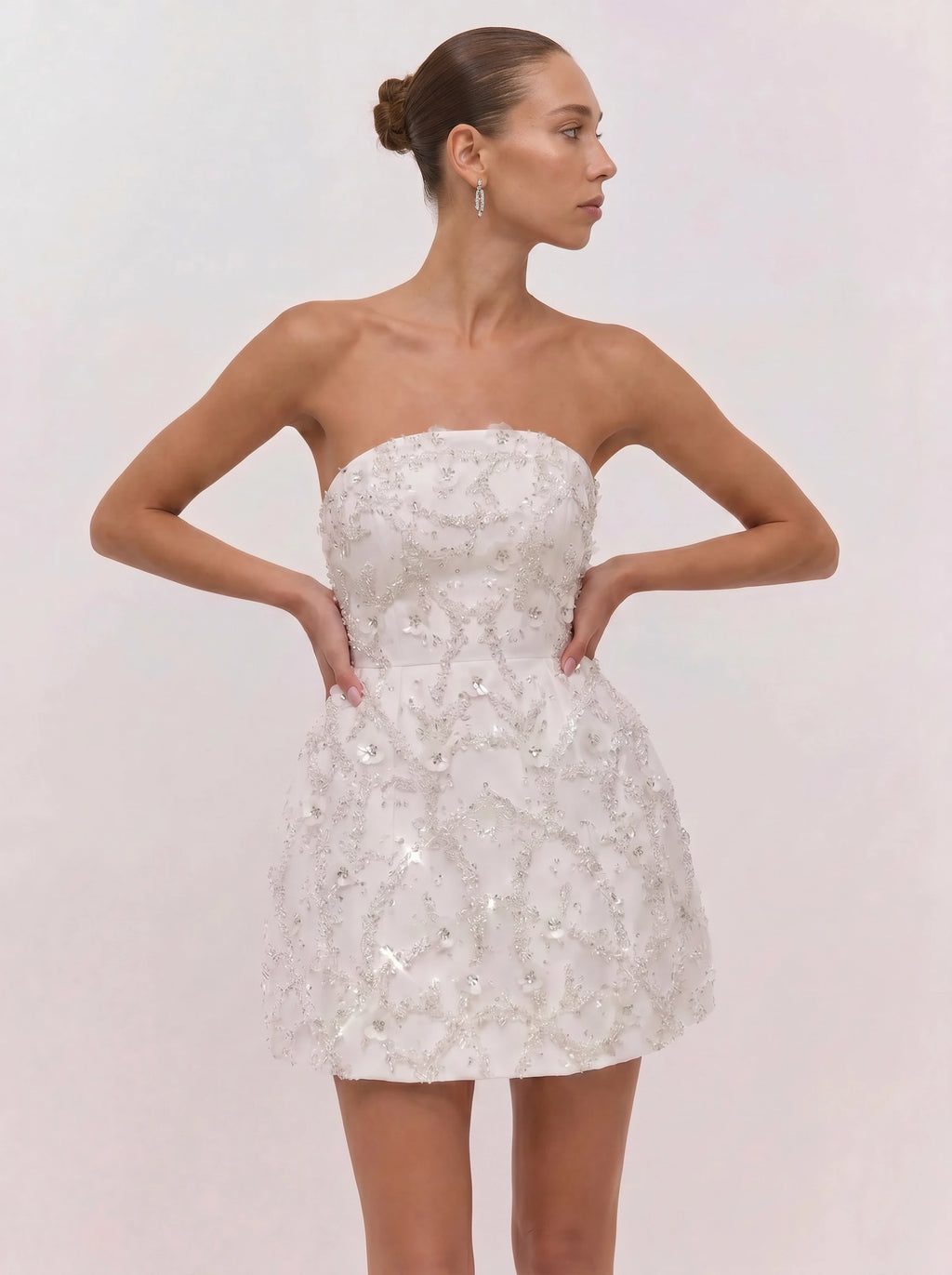 astrid floral beaded strapless mini dress Artemis Length (Kids):40 The Ezra dress is PROMO::AMERICANA30 long black halter dress