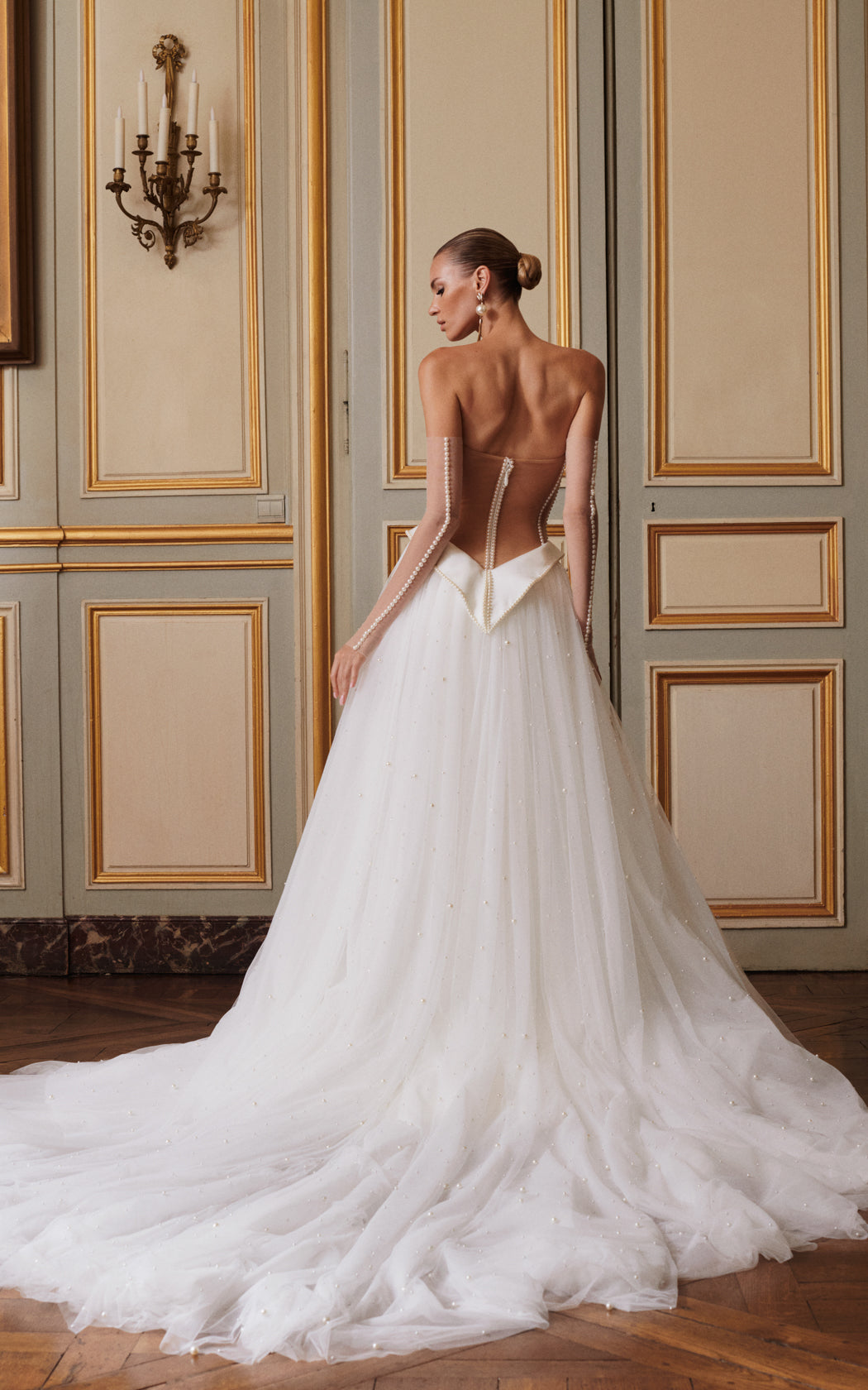 Blanche | Strapless Pearl Embellished Wedding Dress Blanche | Strapless Pearl Embellished Wedding Dress