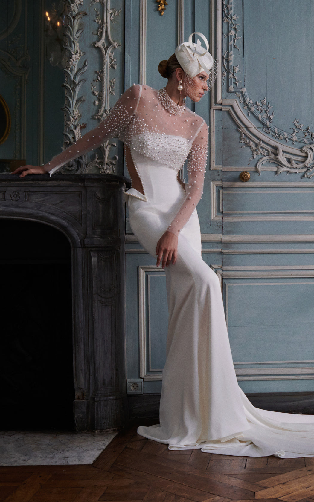Blanche | Strapless Pearl Embellished Wedding Dress Blanche | Strapless Pearl Embellished Wedding Dress