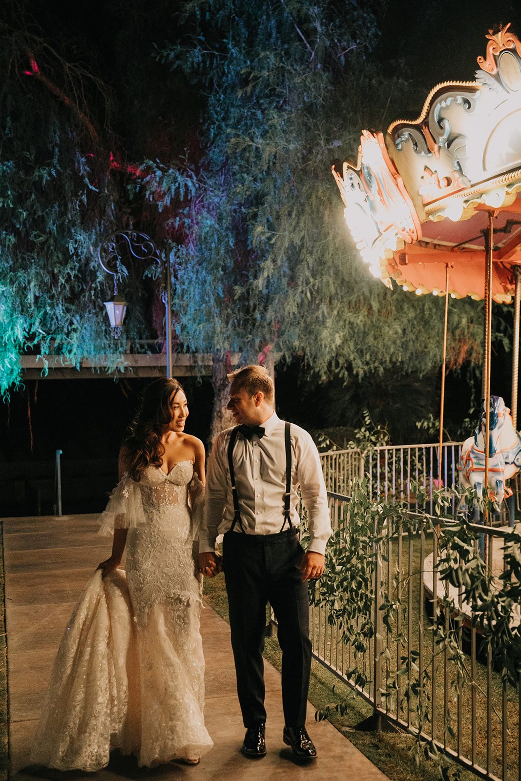 GL Bride Cassey Ho in Galia Lahav's Ms. Elle with her groom 