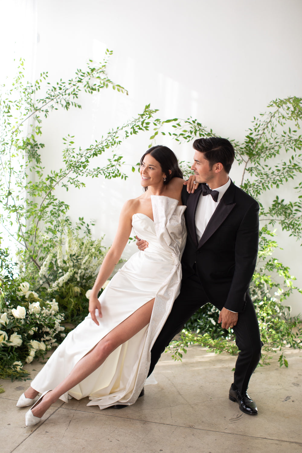 Celebrity stylist Dani Michelle wedding day in a custom Galia Lahav design