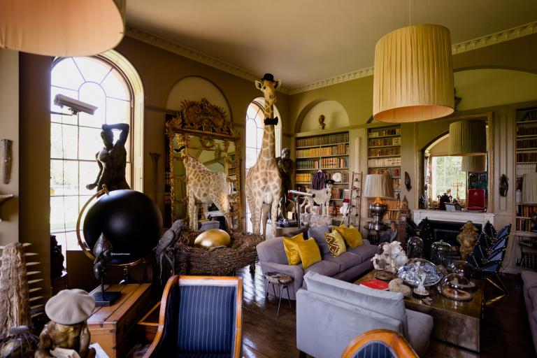 Hotel location fill with whimsical figures 
