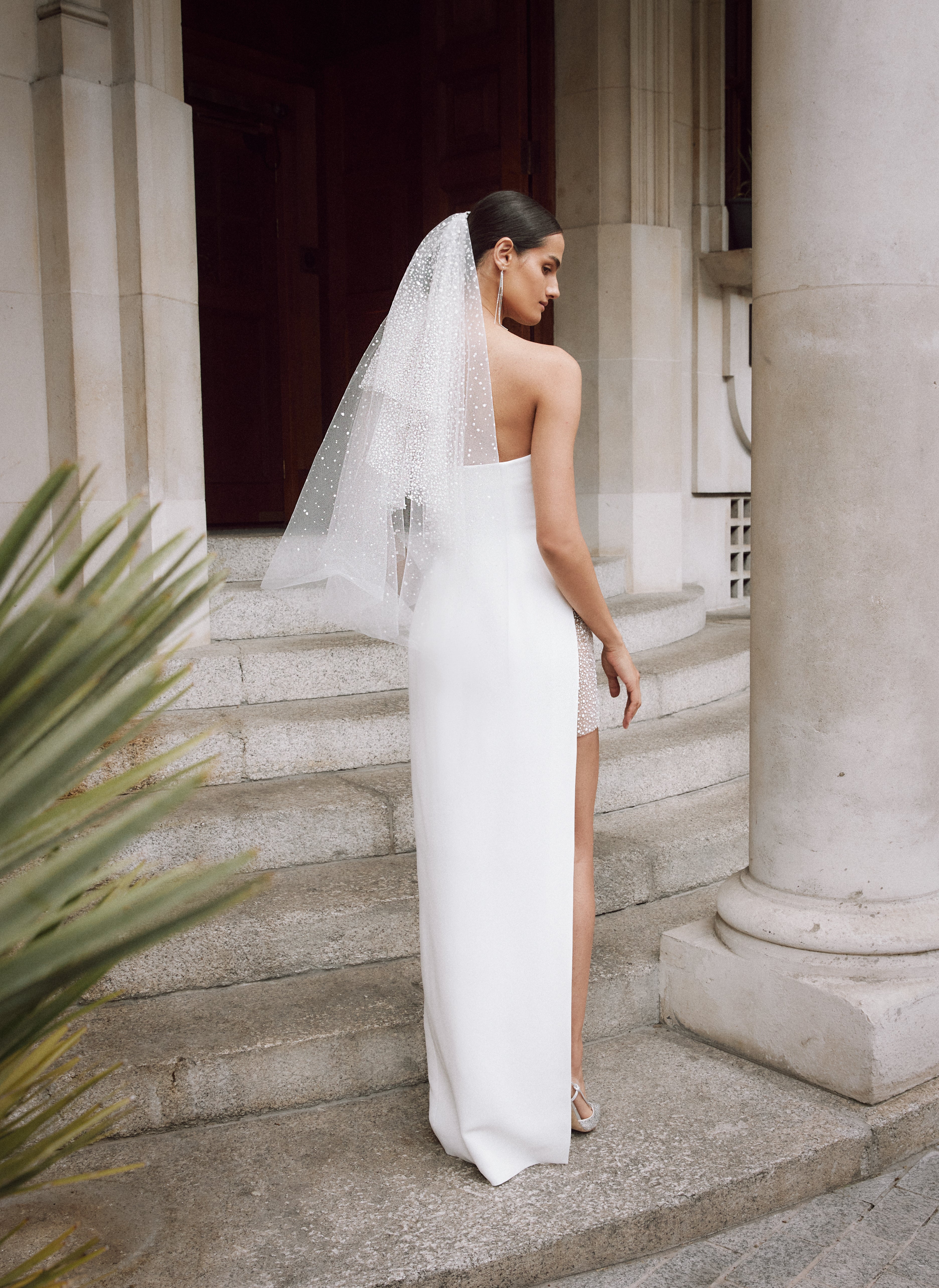 galia strapless midi dress Nadia