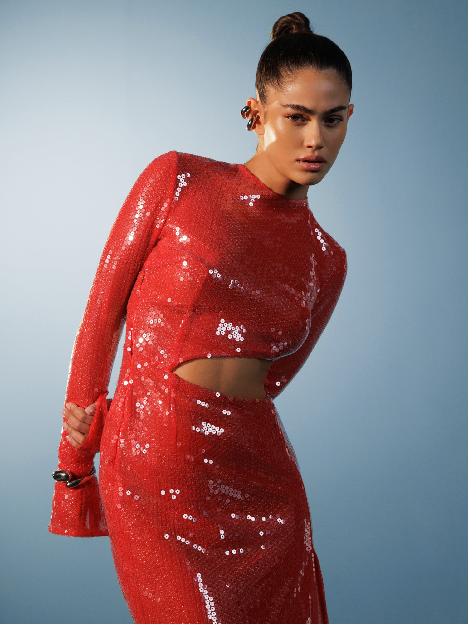 sequined red dress Carbarnet