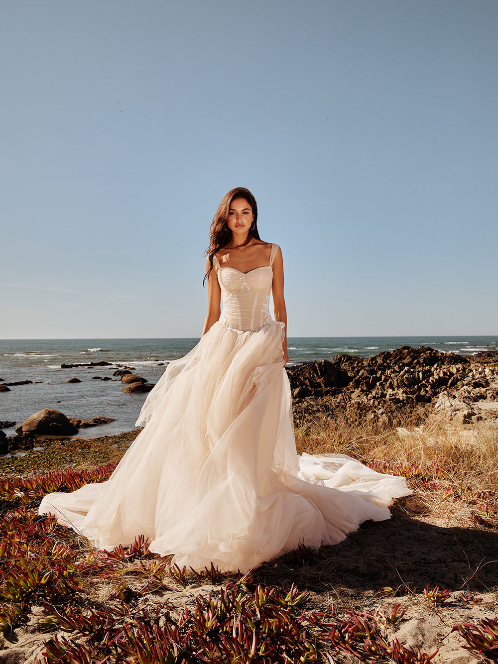 Vintage Sweetheart Sparkling Beaded Sequin Design Elegant A-Line Tulle Princess Wedding Dress, DP6119