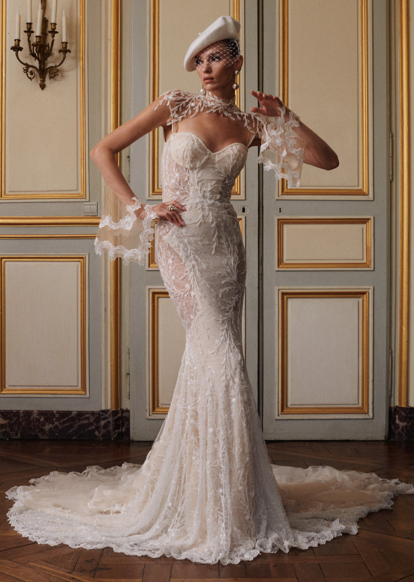 Emmanuelle French Lace Mermaid Wedding Dress