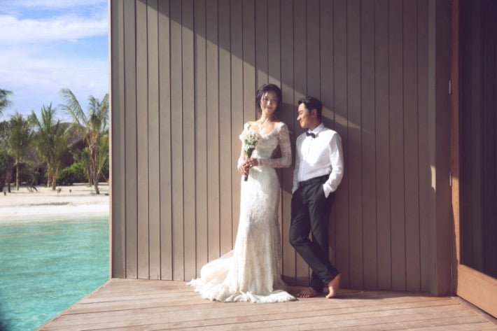 Leanne Li with her groom