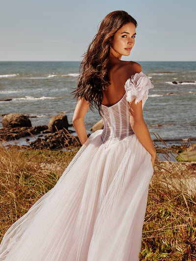 Fairytale | Powder Pink Tulle Corset Wedding Dress