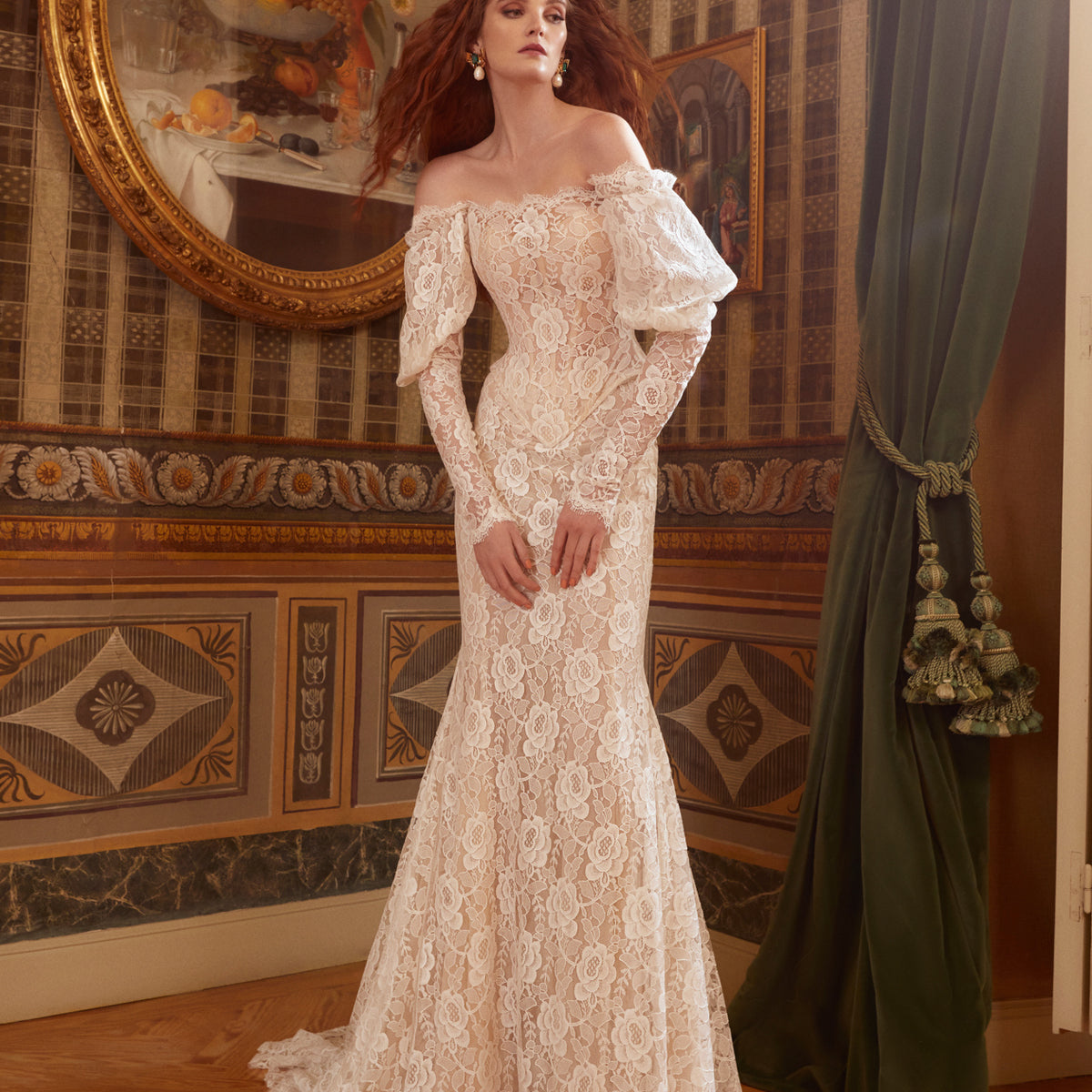 long sleeve open back wedding dress A-Line Lace Top Flare Sleeves Color:As Picture:Ivory sale: AUUK Mid Year EXTRA Maggie Wedding Dress, Elopement