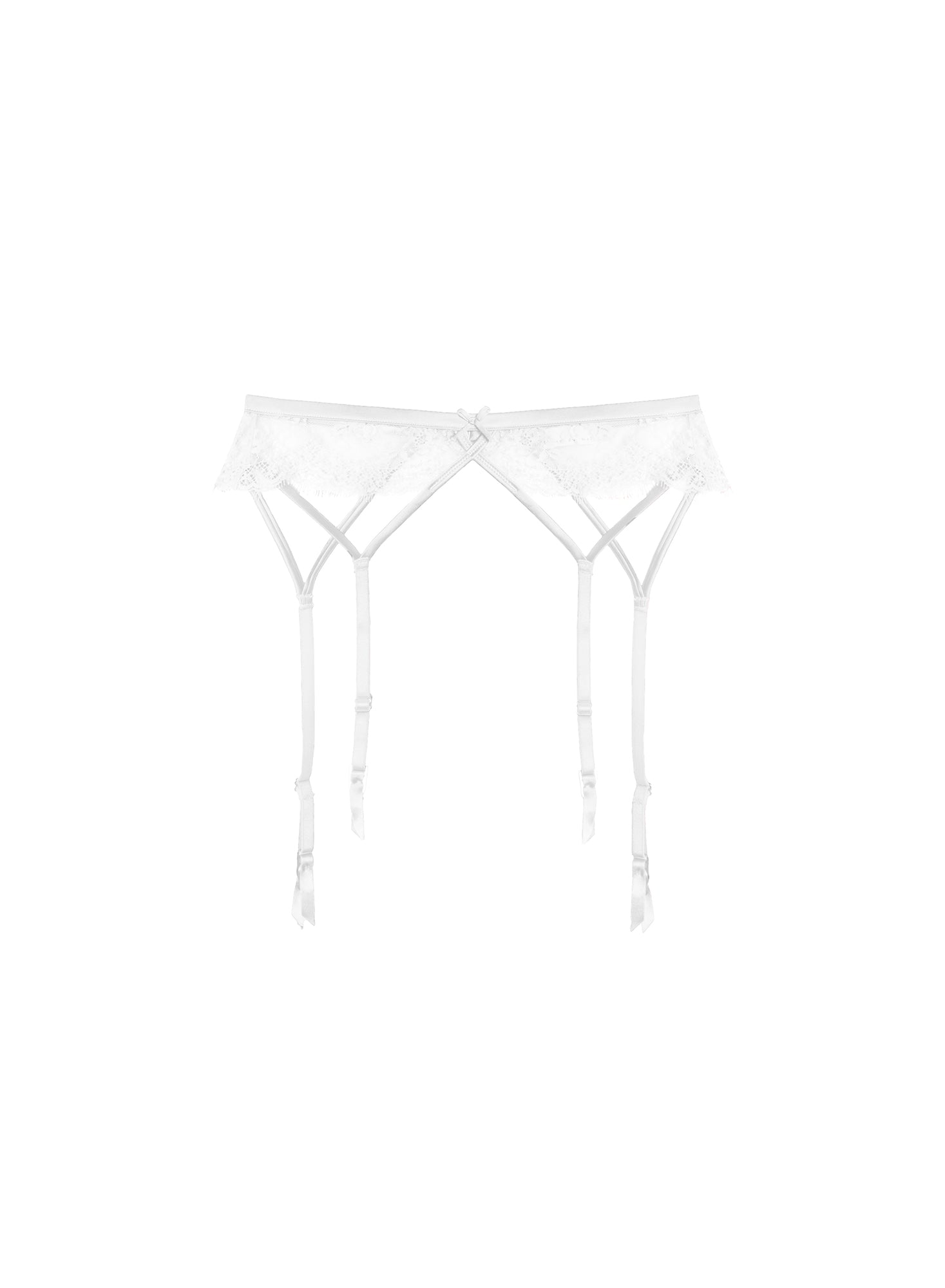 White lace thong on a white background