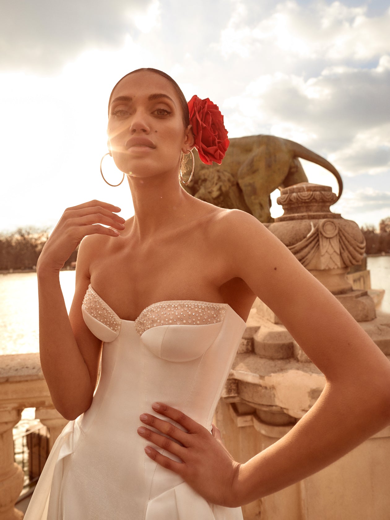 Esmeralda | Strapless Pearl Embellished Corset Wedding Dress Esmeralda | Strapless Pearl Embellished Corset Wedding Dress