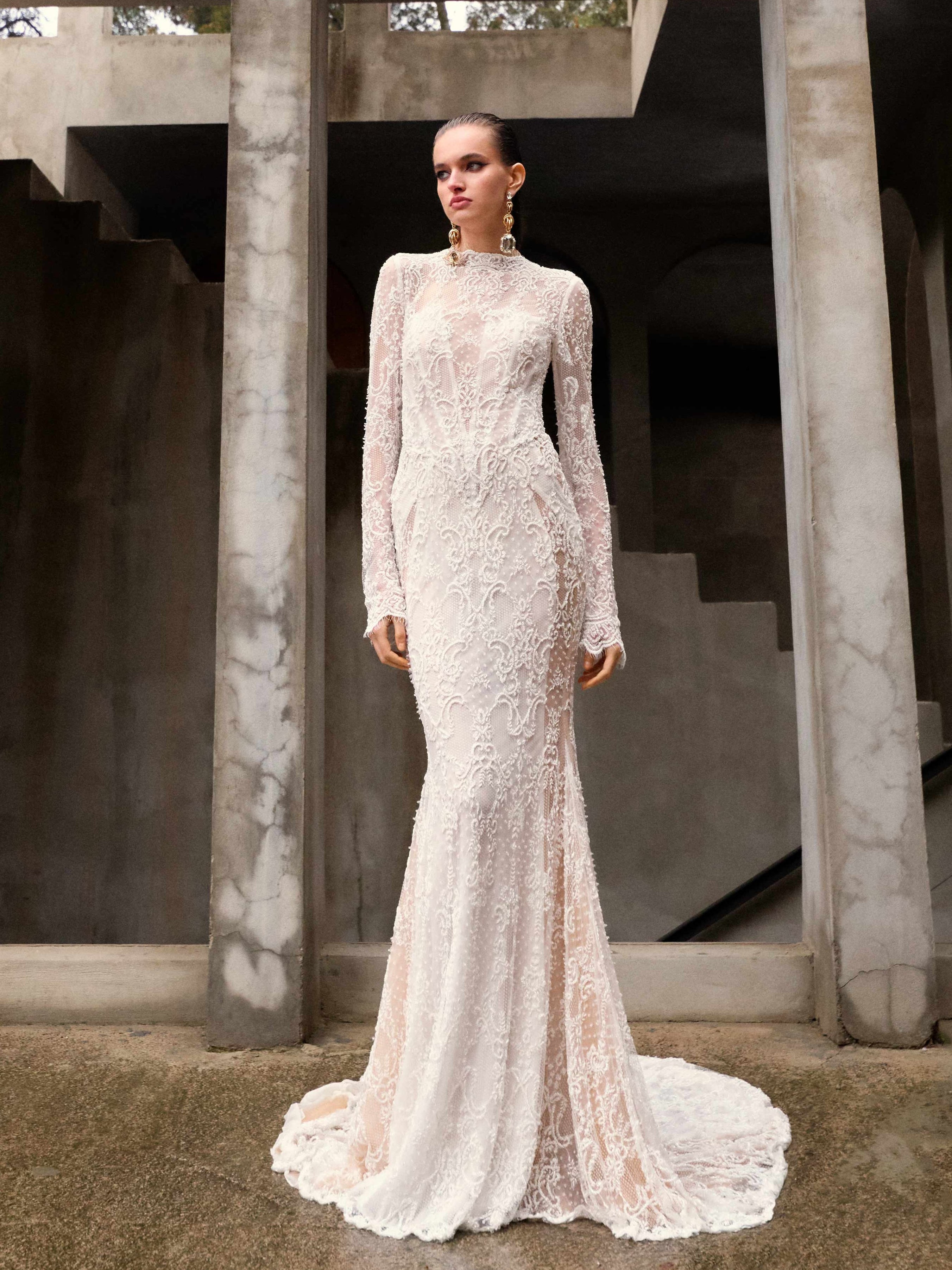 Hermosa | High Neck Lace Mermaid Dress Hermosa | High Neck Lace Mermaid Dress