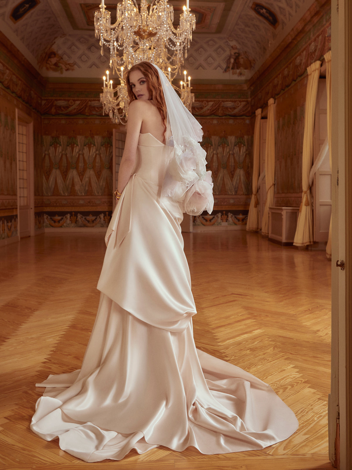Izzy | Draped Asymmetric Corset Wedding Dress