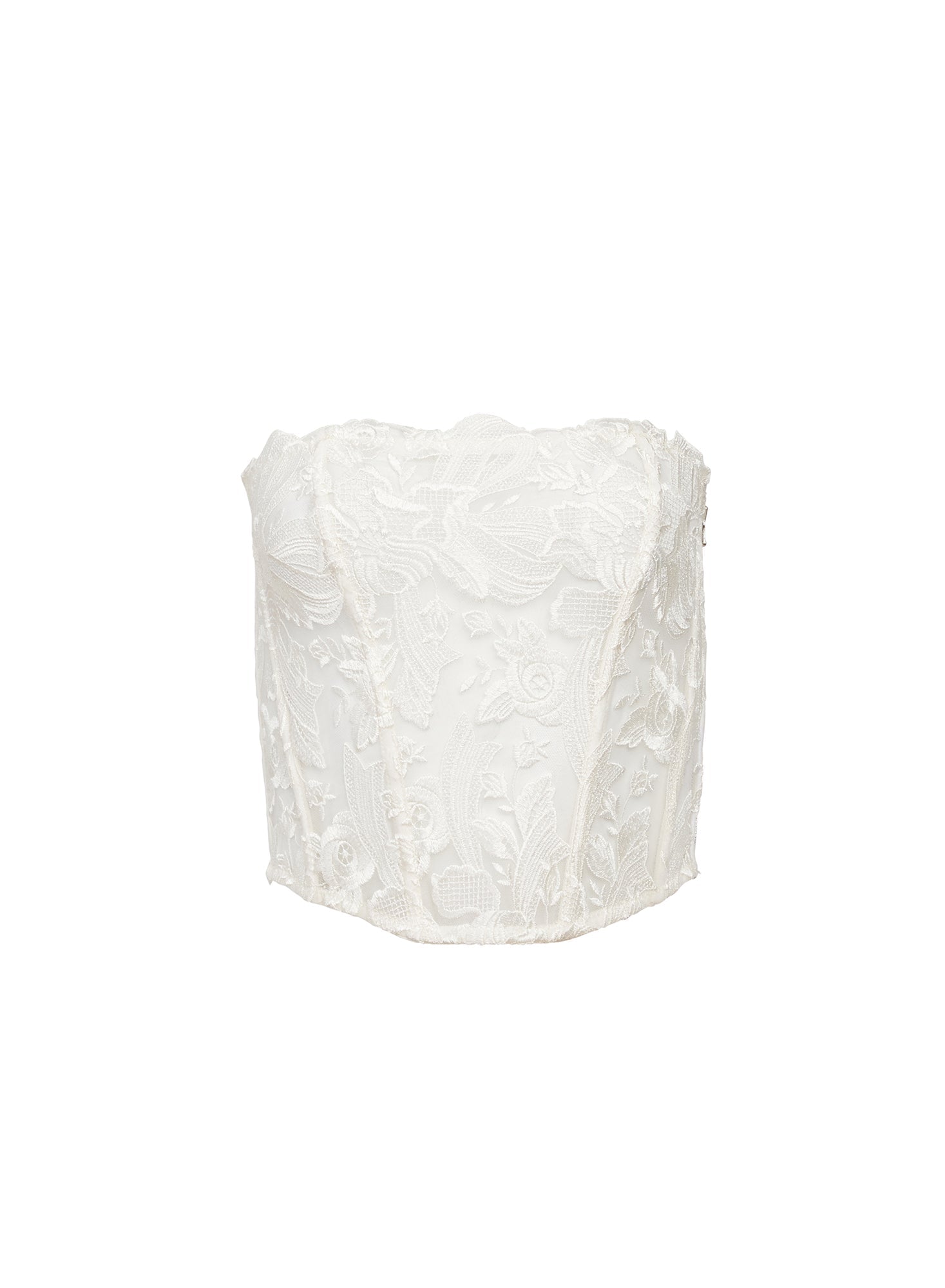 White lace top on a white background
