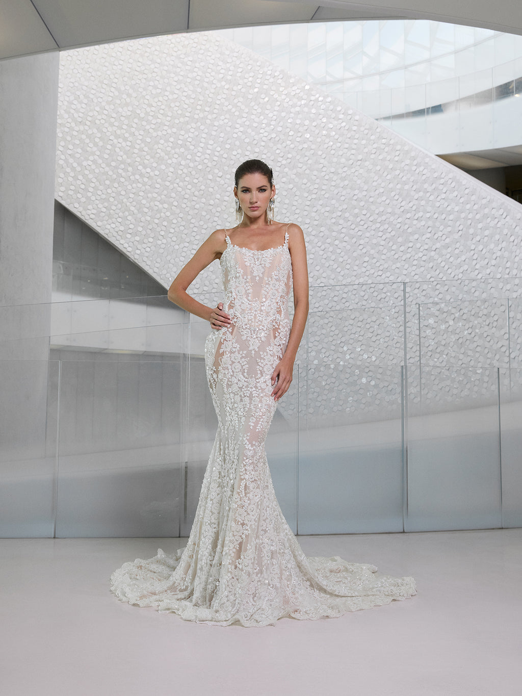 fitted lace wedding dress Luxurious Beaded Lace Mermaid Wedding Dresses with Sleeves Sheer Tulle Appliques Bridal fitted lace wedding dress Luxurious Beaded Lace Mermaid Wedding Dresses with Sleeves Sheer Tulle Appliques Bridal