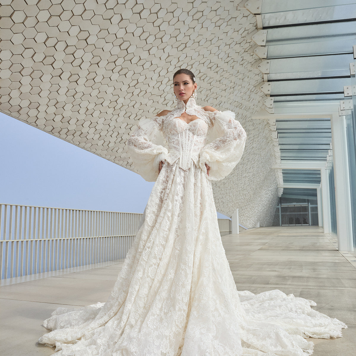 Majestic Two Piece French Lace Princess Dress - Main Image