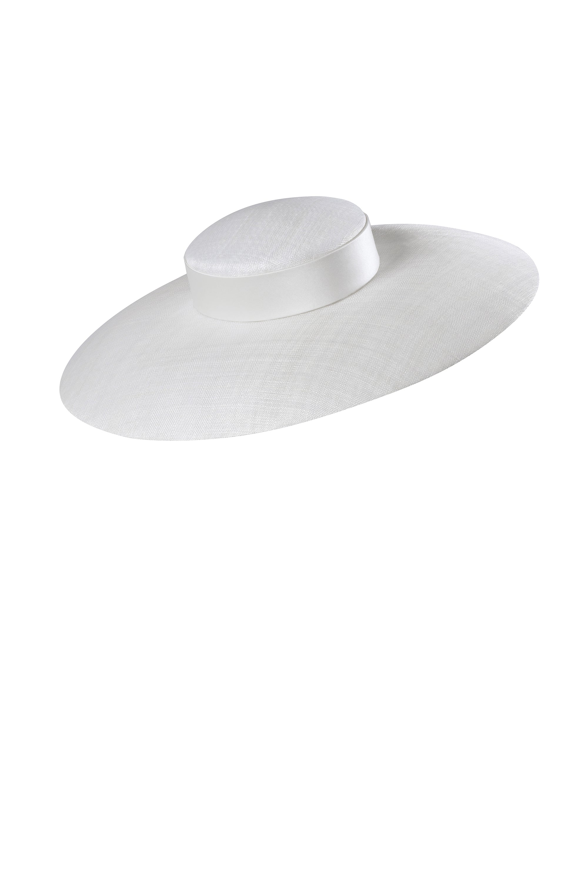 White wide-brimmed hat on a white background