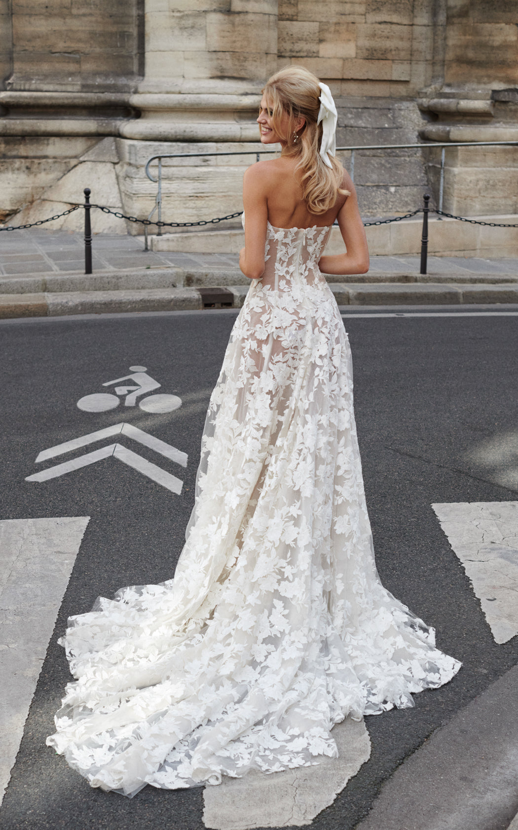 Sandy | Floral Lace A-line Corset Wedding Dress Sandy | Floral Lace A-line Corset Wedding Dress