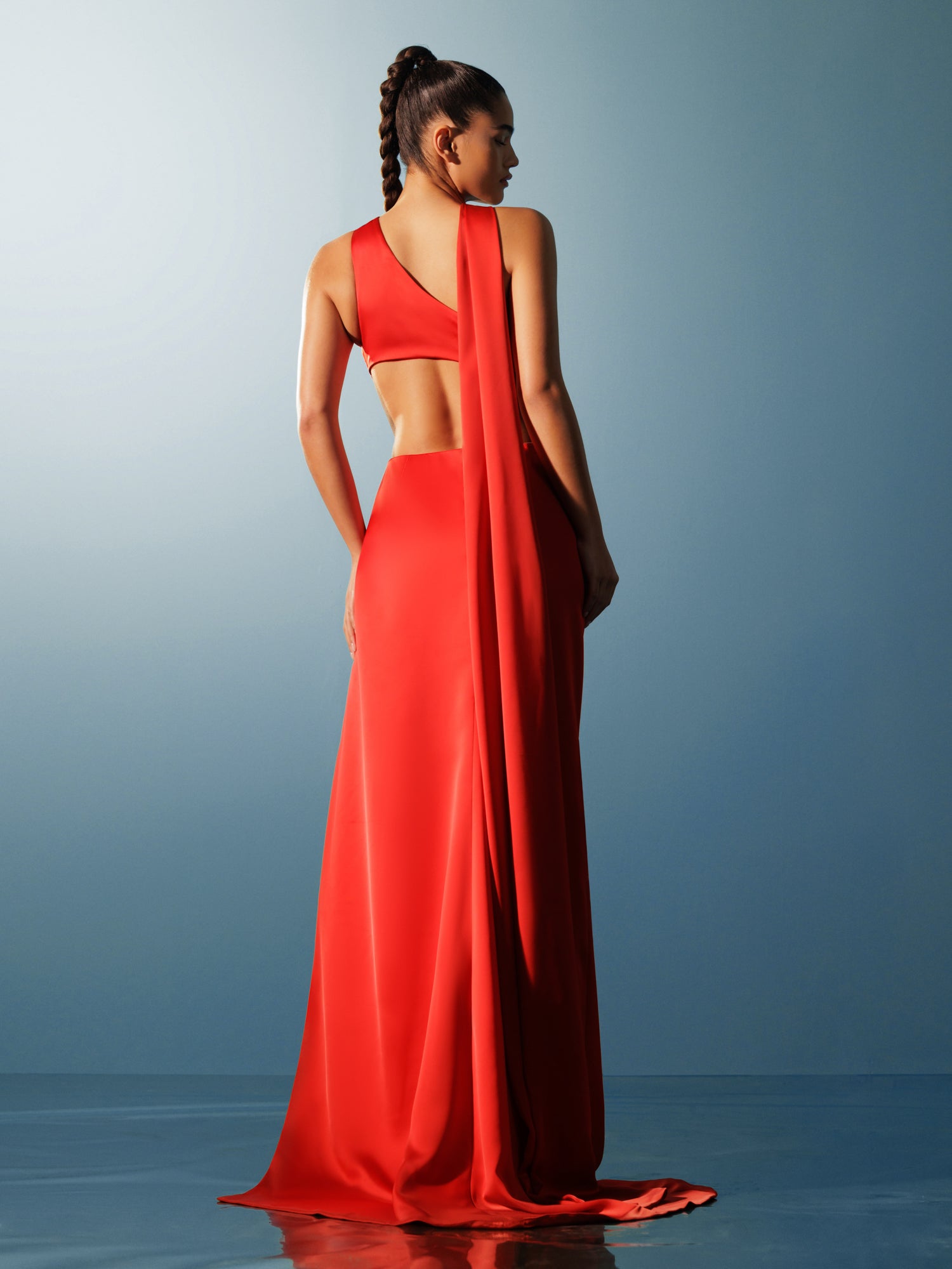 Shelly | Asymmetrical Red Satin Dress Shelly | Asymmetrical Red Satin Dress