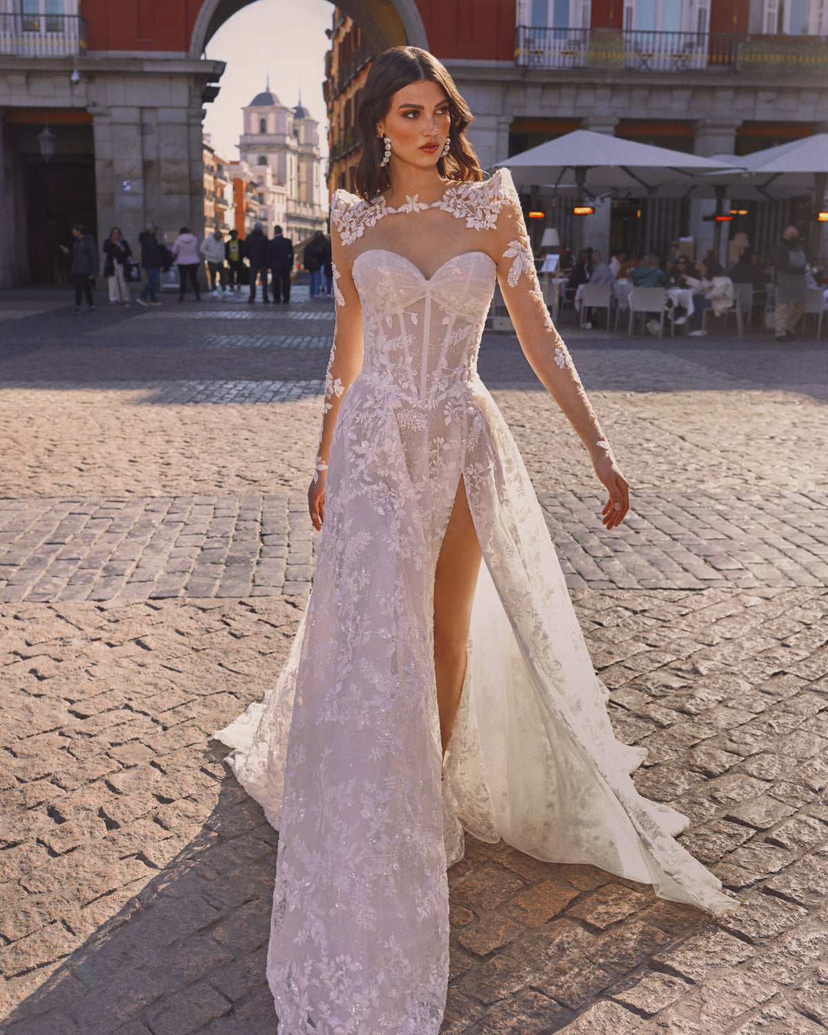 Uma | Embellished Sheer Corset Sparkly Wedding Dress