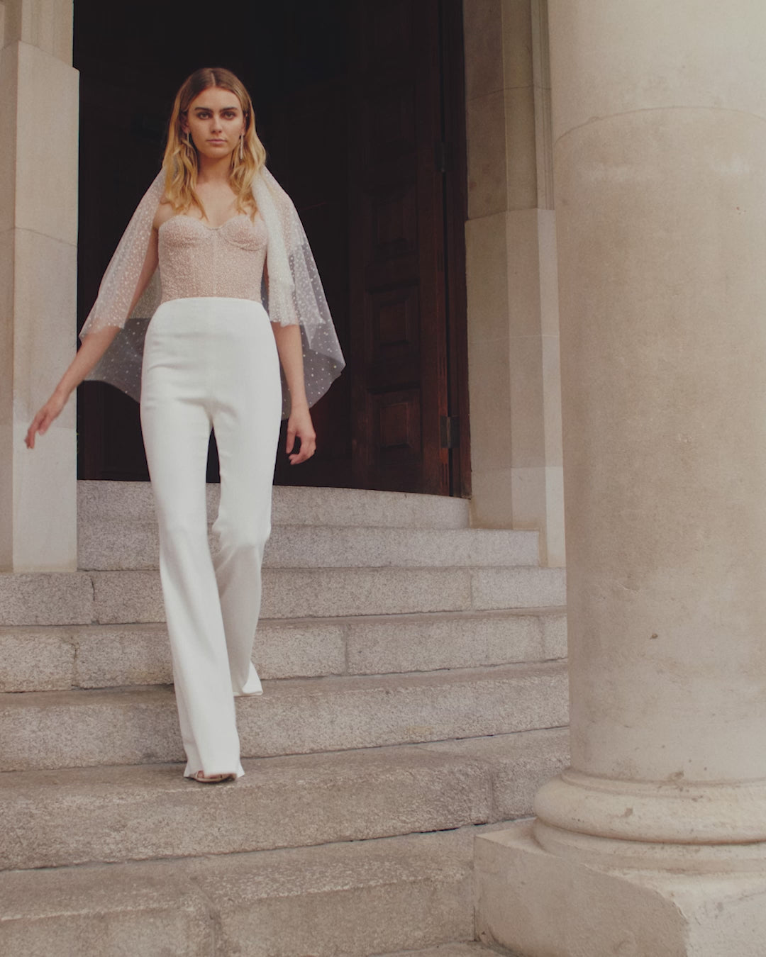 Anita Trousers | Soft Fit Flared White Pants